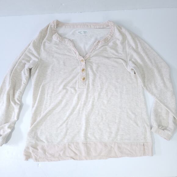 Soft Surroundings 2 Piece Loungewear Casual Set Medium Oatmeal/Cream Casual - Picture 2 of 9